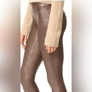 Awesome NWT SPANX faux leather bronze Leggings!